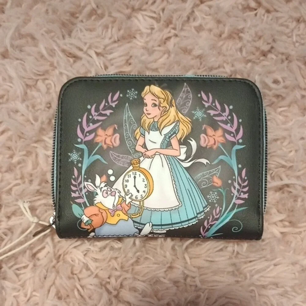 Disney Alice In Wonderland Winter Drawing Mini Zipper Wallet